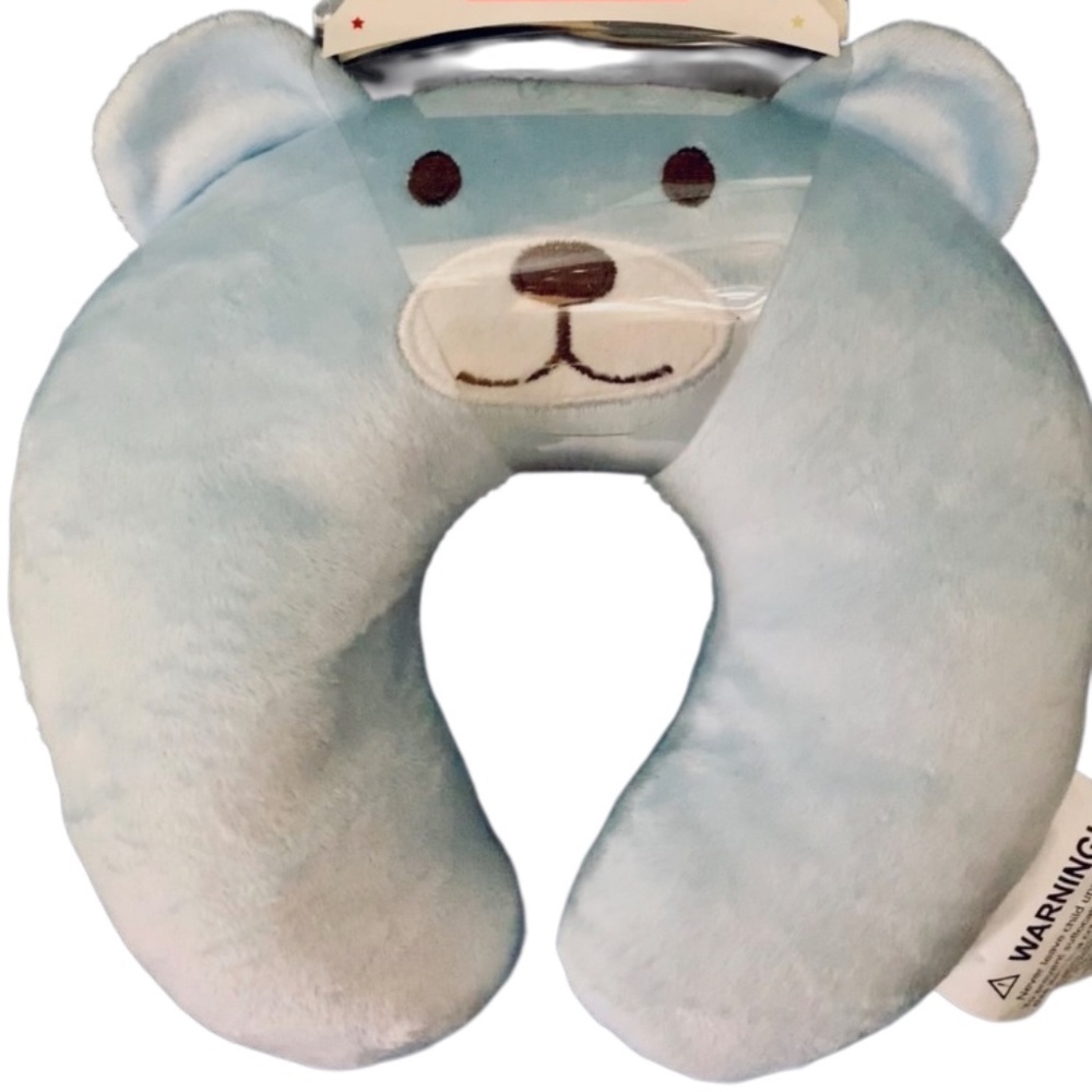 “BLUE BEAR” CHILDREN’S (BOYS) NECK SUPPORT TRAVEL PILLOW — NWT